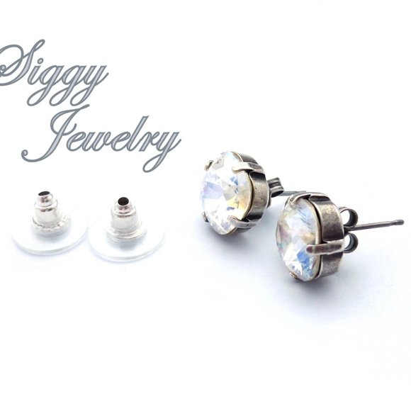 Swarovski Crystal Moonlight Earrings, 10mm Studs - Picture 3 of 7